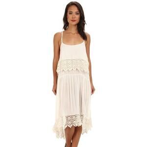 Free People Crinkled Crepe Star Slip Dress Midi Boho Beach Bohemian Fairy